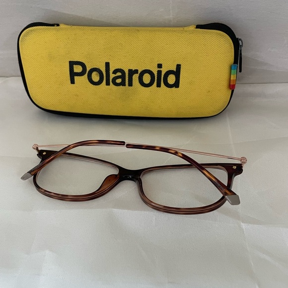 POLAROID- brown plastic and metal light weight eyeglass frames - Picture 2 of 4